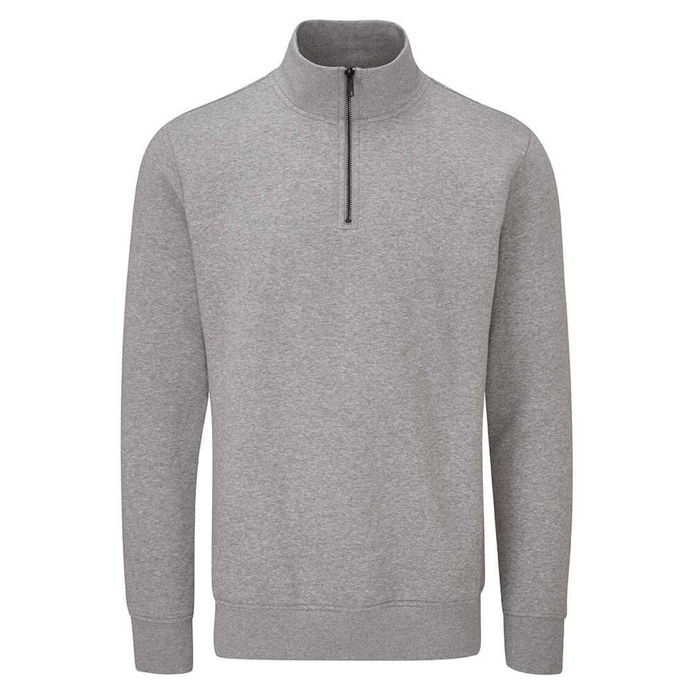 Unisex Adult Quarter Zip Sweatshirt (Heather Grey Melange)