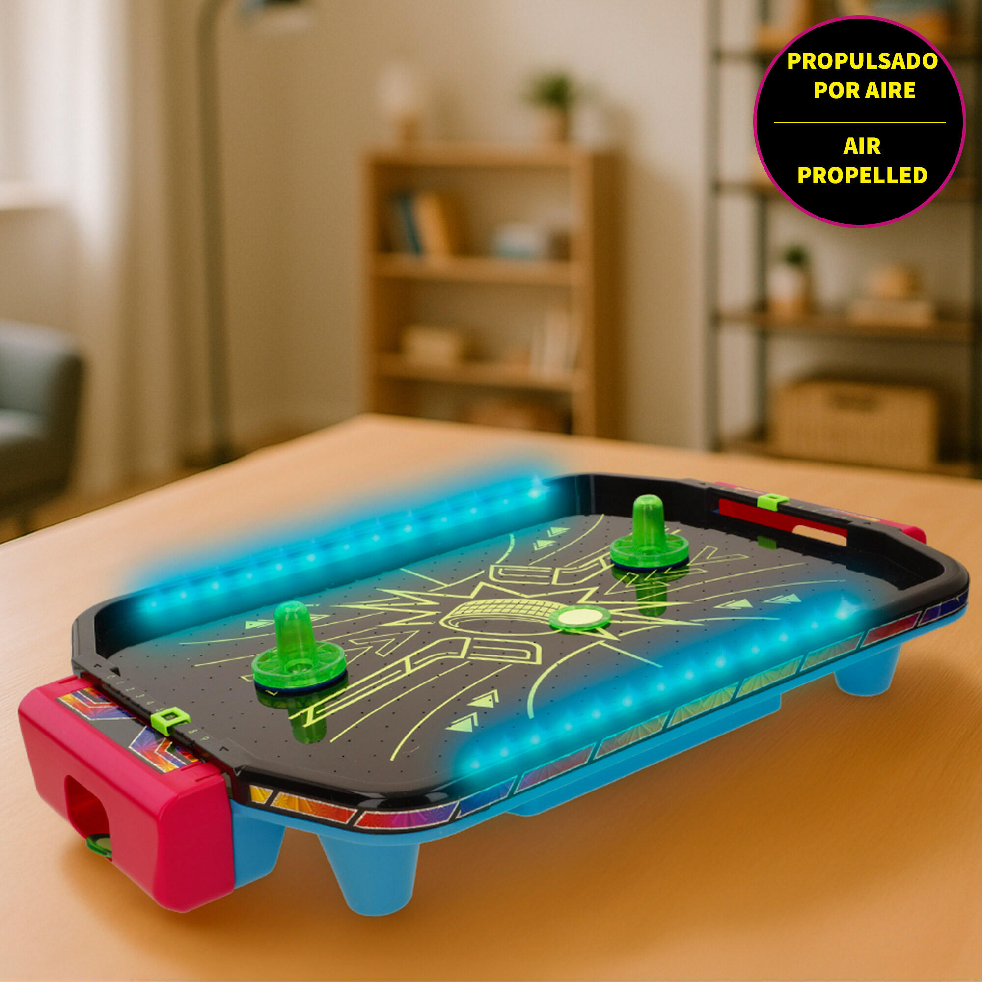 Air hockey de mesa neón con luces y sonido CB Games 2/7