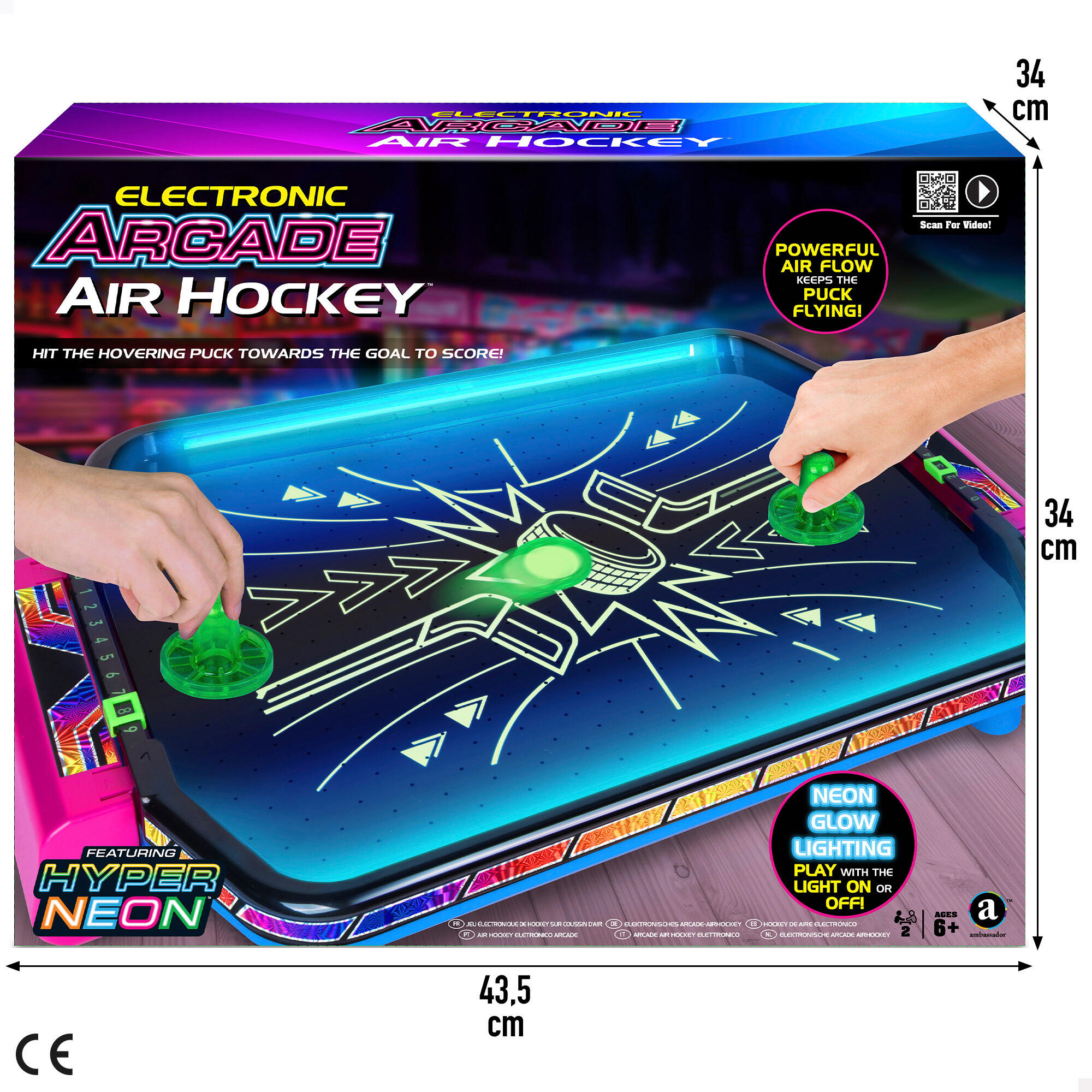 Air hockey de mesa neón con luces y sonido CB Games 7/7