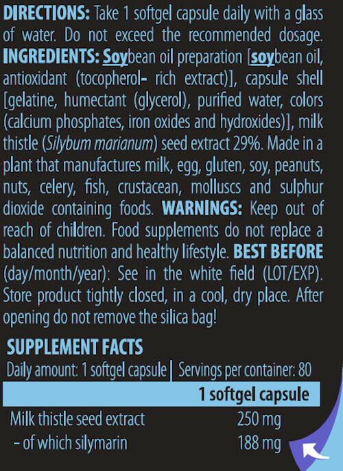 Milk Thistle (Cardo Mariano)  - 80 Softgels Scitec Nutrition 3/5