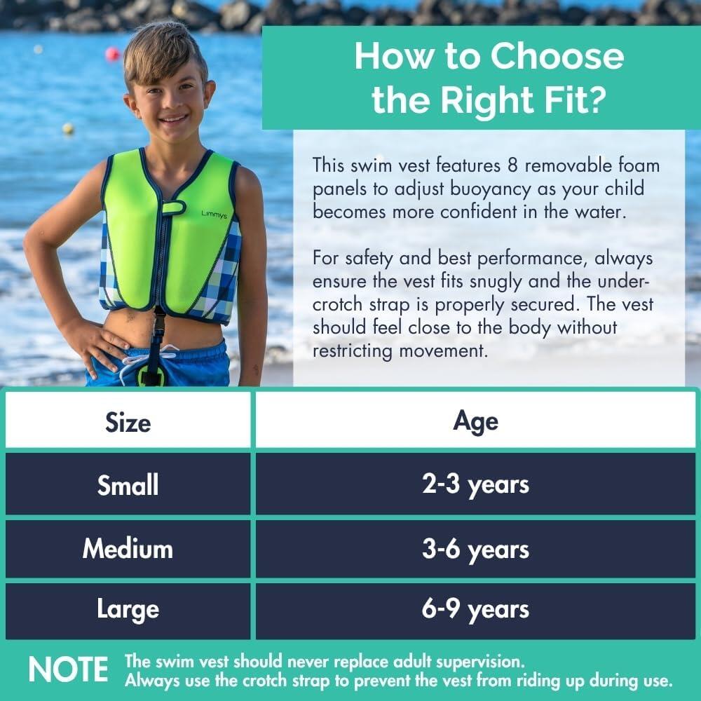 Gilet da nuoto in neoprene per bambini, borsa con coulisse 6/8