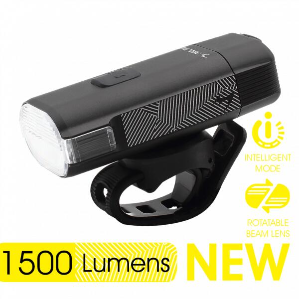Feu Avant Vélo LED Moon Rigel Max 1500 Lumens - Aluminium, Modes Clignotant, Garantie 1 An