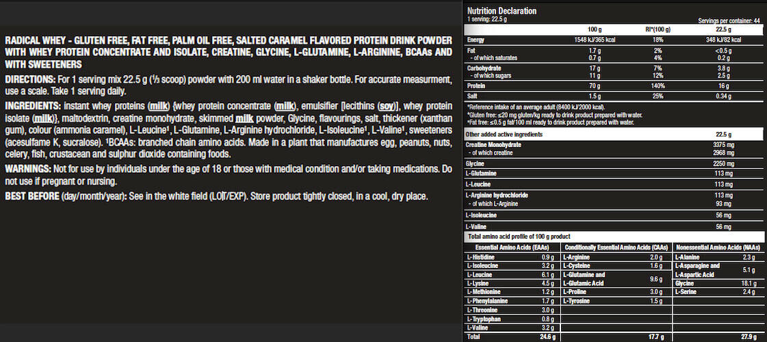 Radical Whey 1 Kg Caramelo Salado 3/5