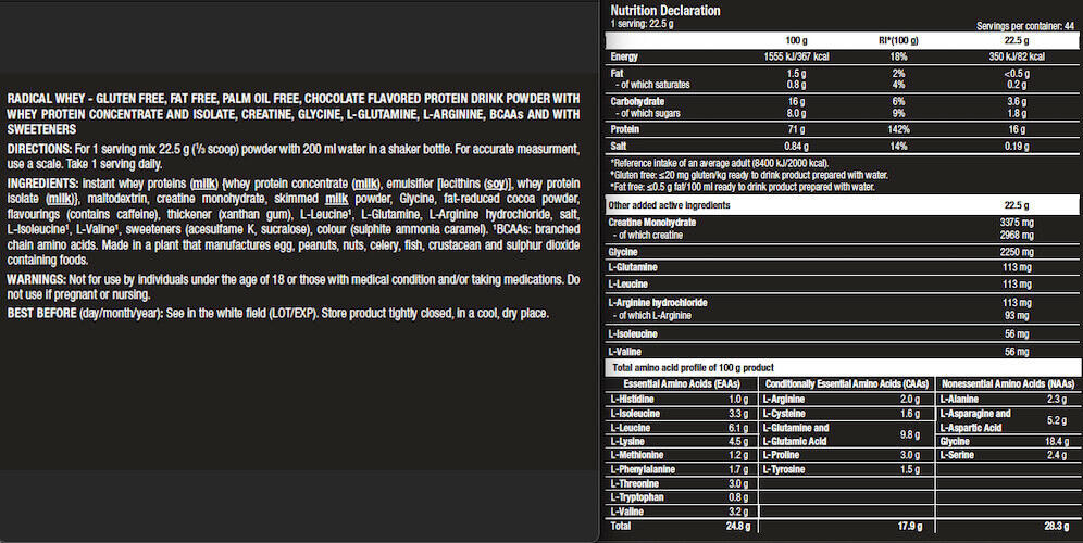 Whey concentrée - Radical Whey - Chocolat 3/5