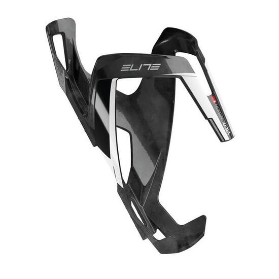 Elite Trinkflaschenhalter Vico Carbon Carbon, schwarz glänzend/weiß