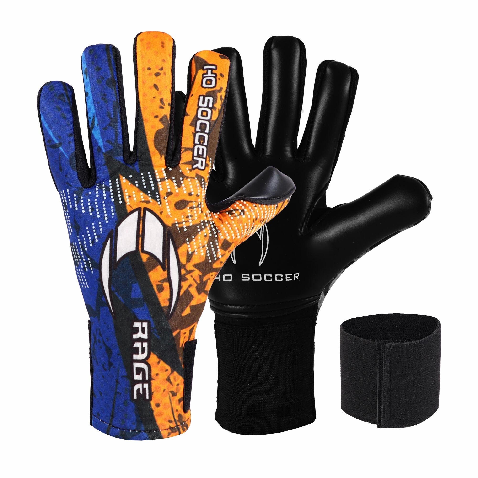 Gants de Gardien de But de Football Rage Plus Electric Orange Blue 1/7