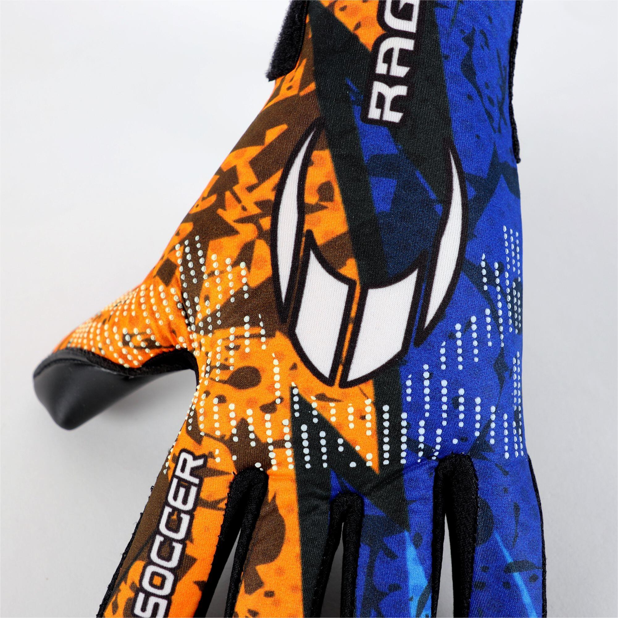 Gants de Gardien de But de Football Rage Plus Electric Orange Blue 6/7
