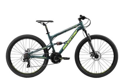 MTB fiets 27.5" aluminium, volledig geveerde, 21 versnellingen, schijfremmen