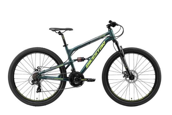 MTB fiets 27.5" aluminium, volledig geveerde, 21 versnellingen, schijfremmen