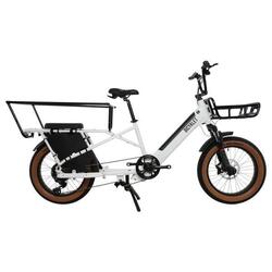 Vélo Cargo Longtail Électrique Bicyklet Shimano Deore 10V 670 Wh 20'' Blanc