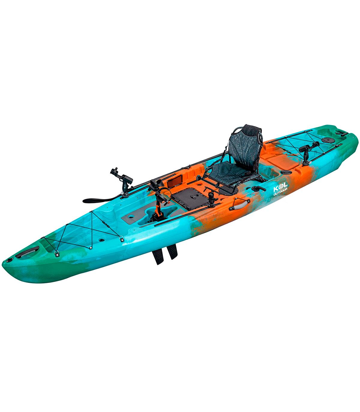 KOL OUTDOOR Caiaque de pesca Fisher Pro com 12 aletas (370 x 85 cm)