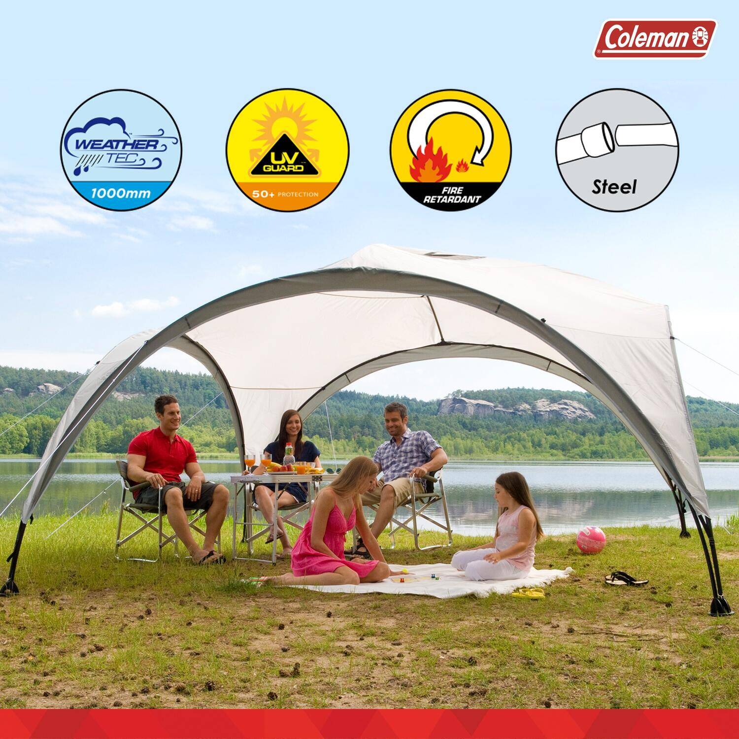Event Shelter Pro 12 x 12 ft with UV & Water Protected Flysheet, Extra Large Event Tent with Sturdy Steel Poles for Festivals, Garden and Campsite -  2