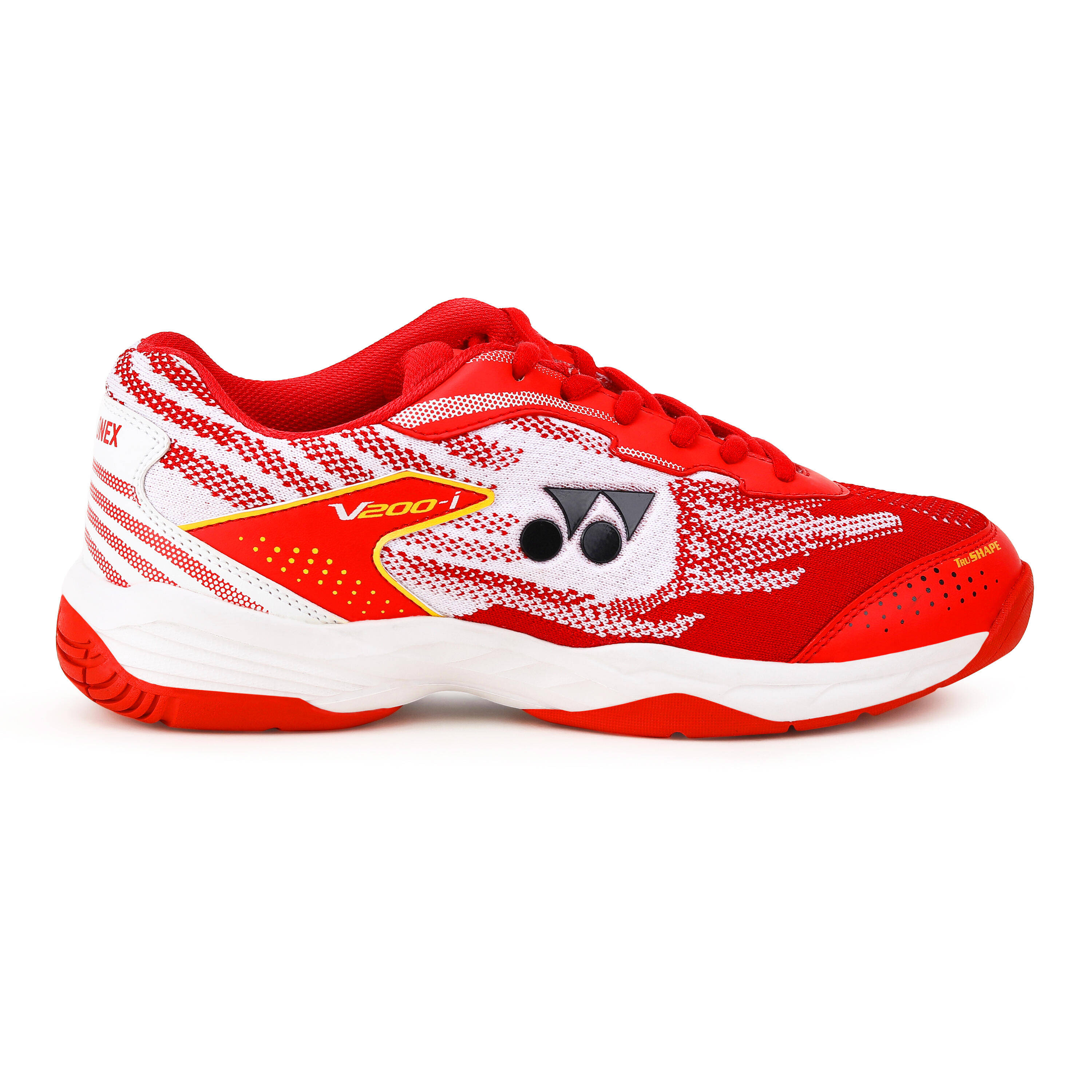 YONEX Badminton Shoes V 200I Ruby RED Medallion Gold -  1