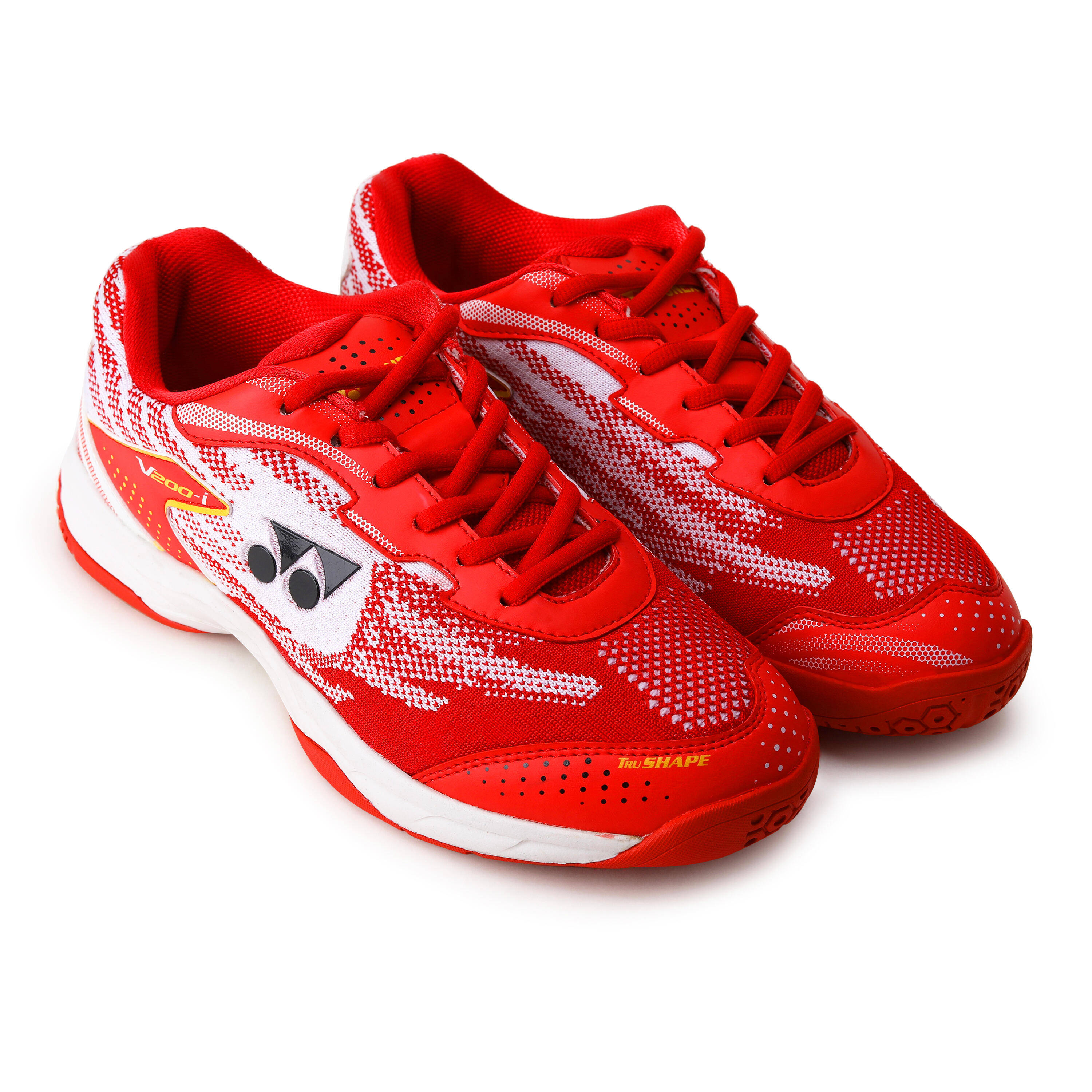 YONEX Badminton Shoes V 200I Ruby RED Medallion Gold -  3