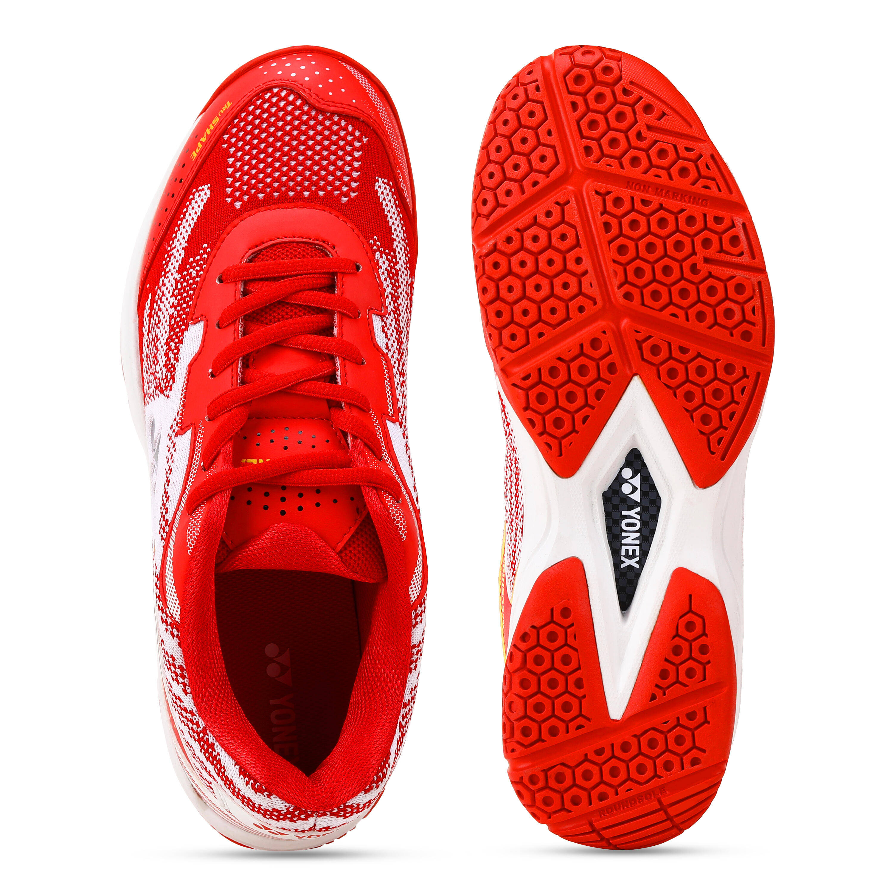 YONEX Badminton Shoes V 200I Ruby RED Medallion Gold -  5
