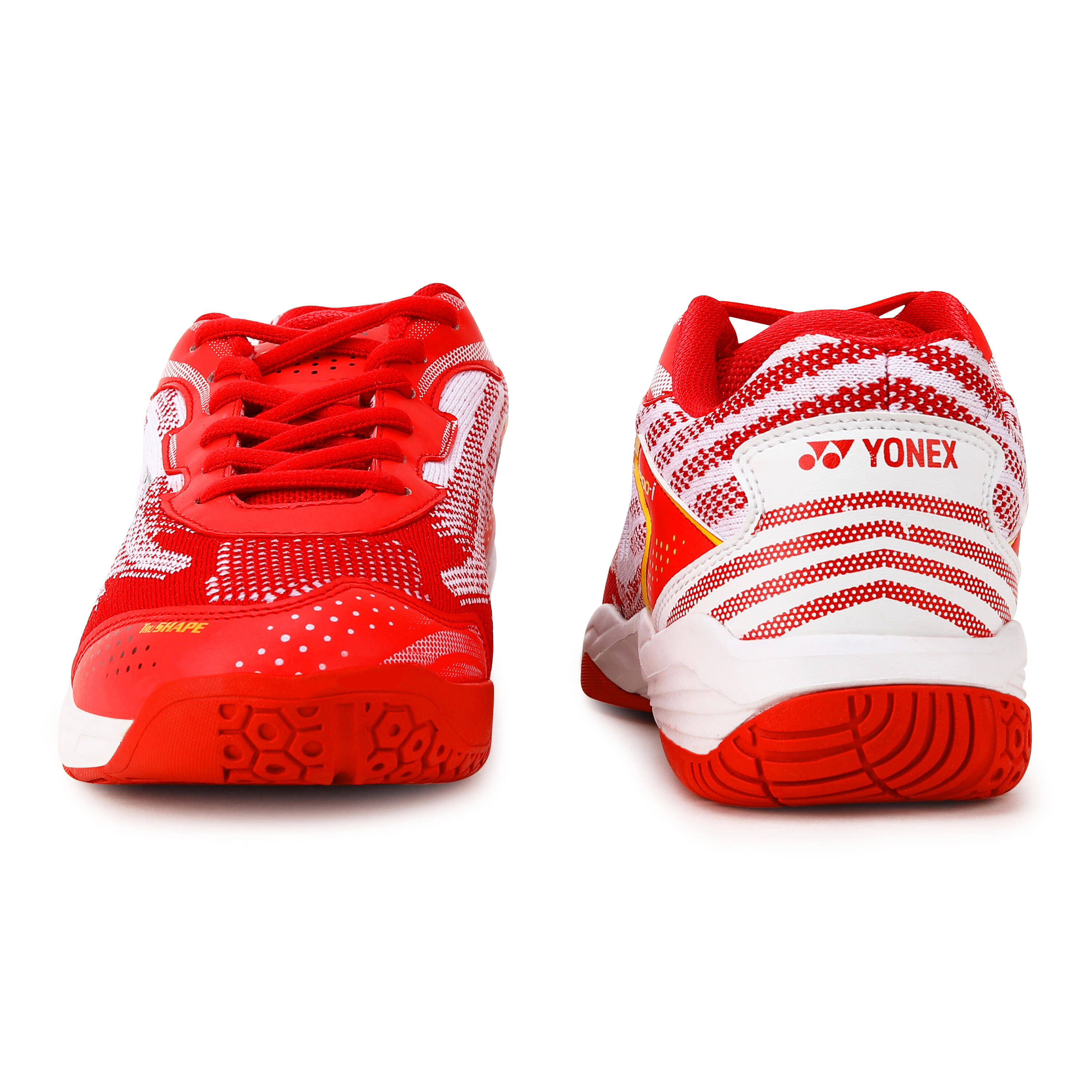 YONEX Badminton Shoes V 200I Ruby RED Medallion Gold -  4