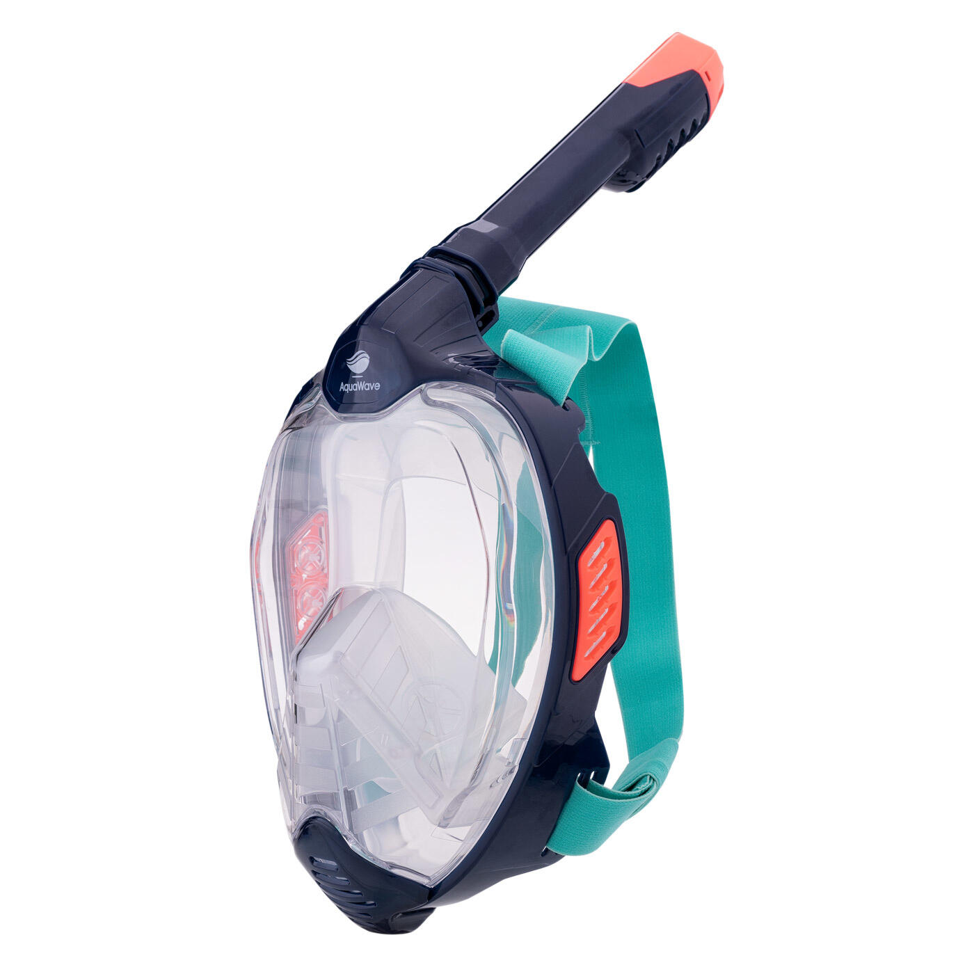 Aquawave - Masque De Plongée Intégral Vizero Adulte (bleu Marine / Turquoise Vif) - Tuba - Bleu - 38 S - Decathlon
