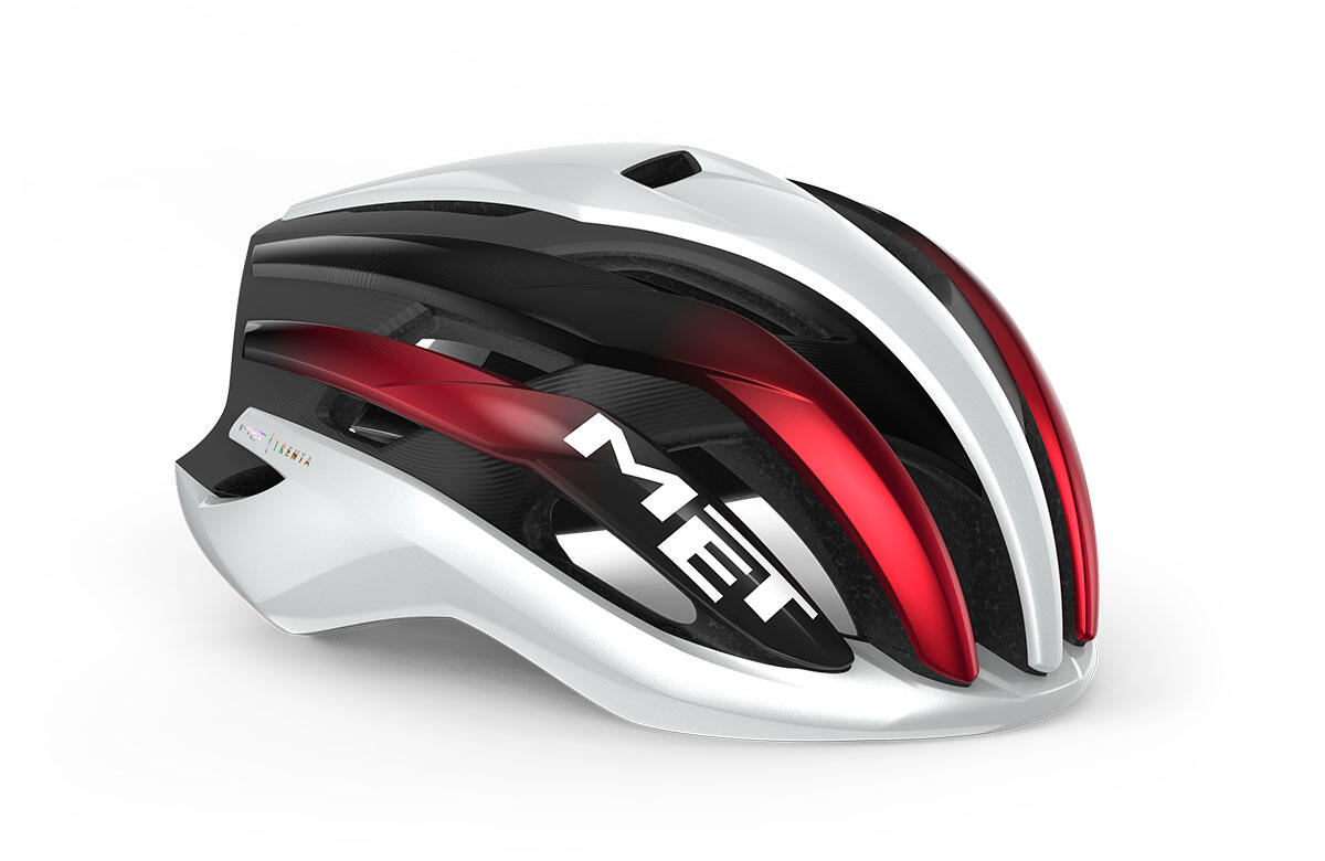 MET Bicycle Helmet Trenta MIPS, White Black Red Metallic, Large