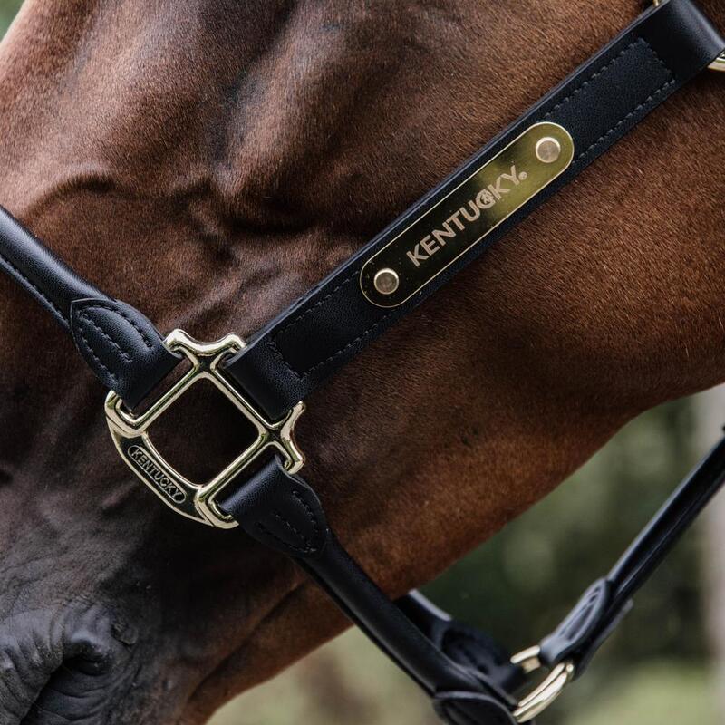 Kentucky Anatomische Leder Halster Zwart -