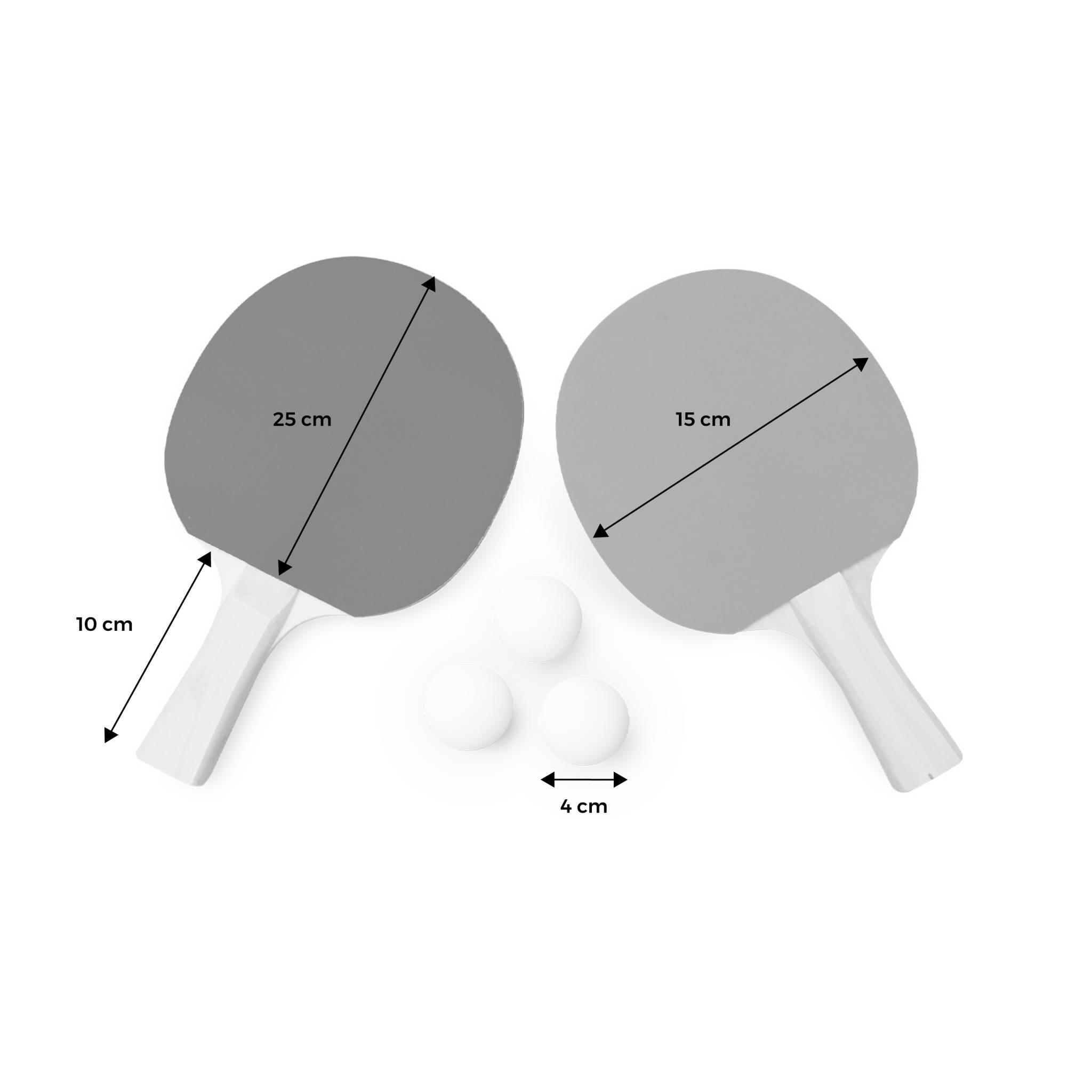 Lot de 2 raquettes et 3 balles pour table de Ping-Pong 3/3