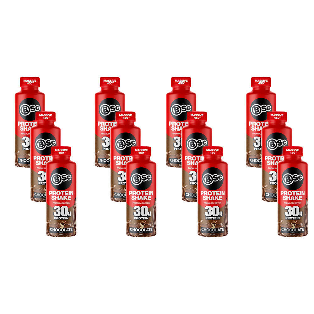 12PK BSc Premium RTD Protein Shake 30g 450ml Post Workout Choc.