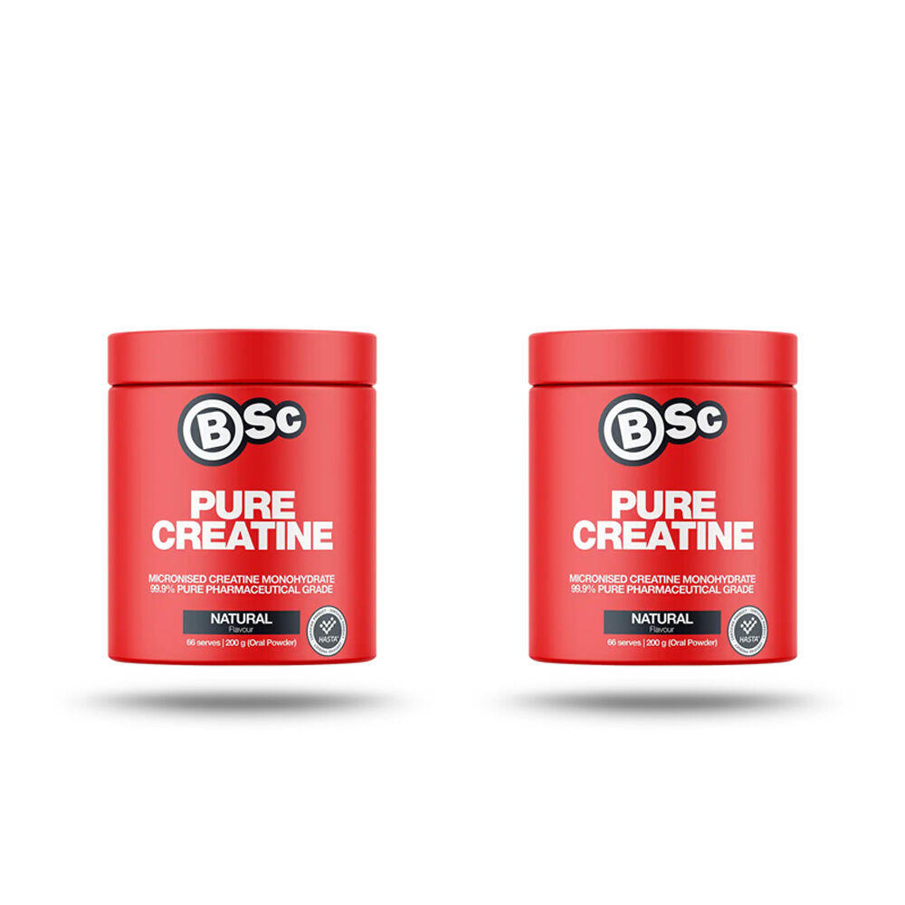 2PK BSc Pure Creatine Monohydrate 66 Serves (400g Total) Unflavoured