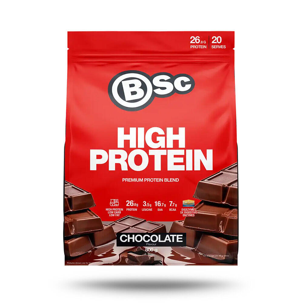BSc 27g High Protein Low Carb Powder Post Workout 20 Serves 800g Chocolate