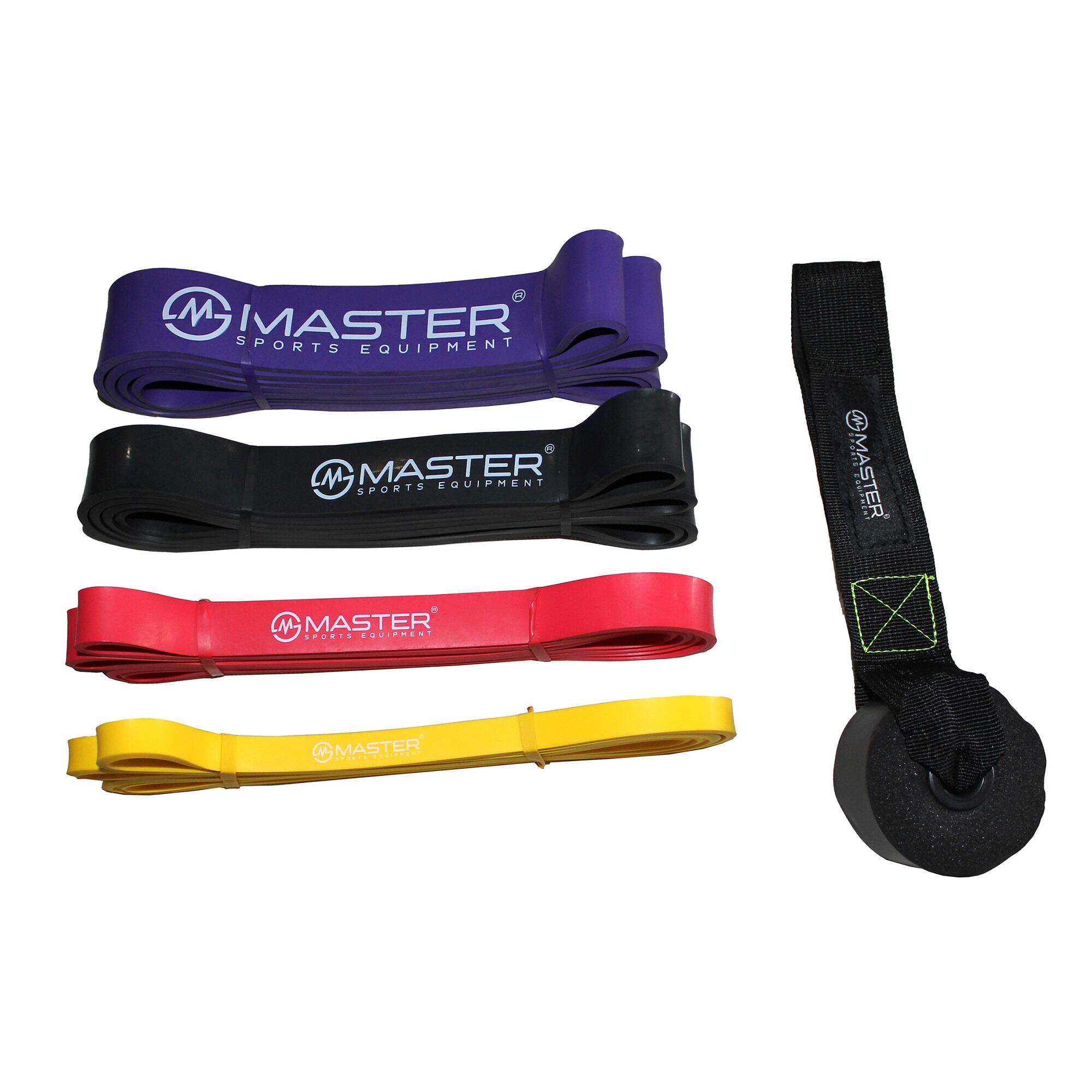MASTER Sada 4 posilovacích gum Latex Power Band 2-55 kg