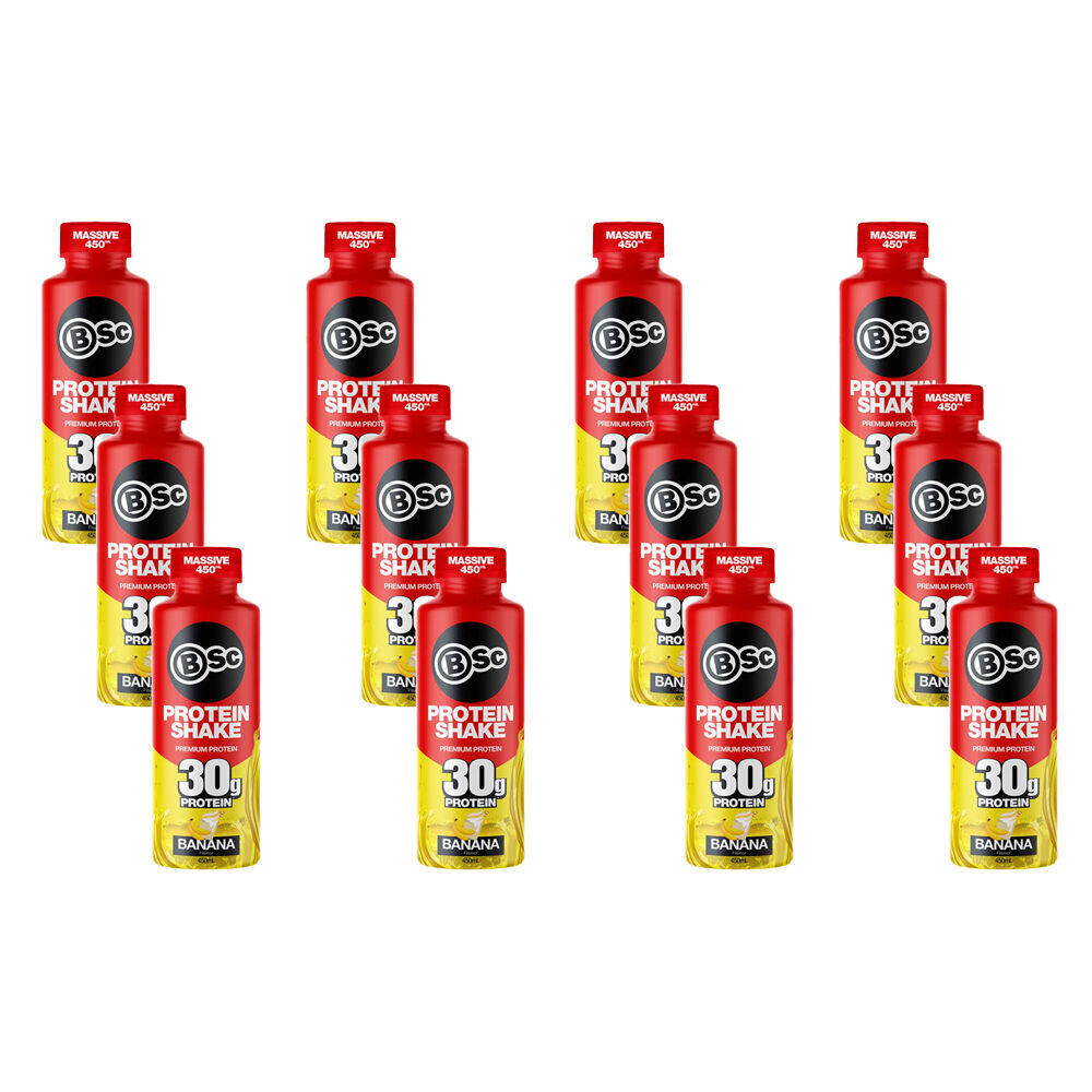 2x 6PK BSc Ready To Drink Premium 30g Protein Shake Post Workout 450ml Banana