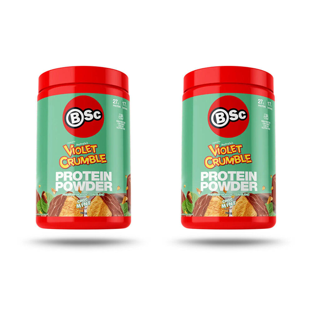 2PK BSc x Violet Crumble Protein Powder Post Workout 700g Chocolate Mint