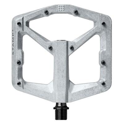 Mtb platform pedaal stamp 2 large. onbewerkt zilver