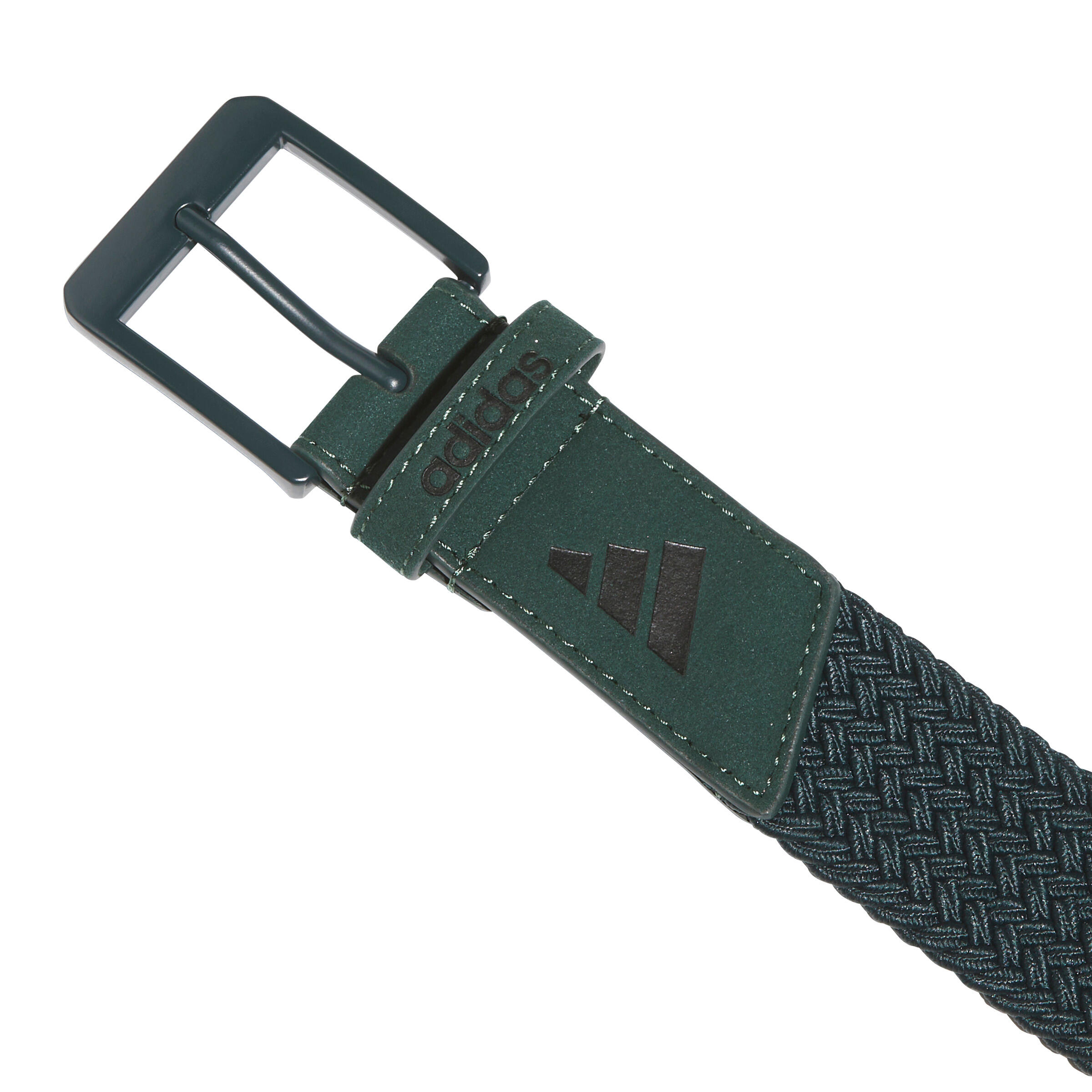 Cinto Adidas Braided Stretch, cinto para homem, verde escuro 2/3