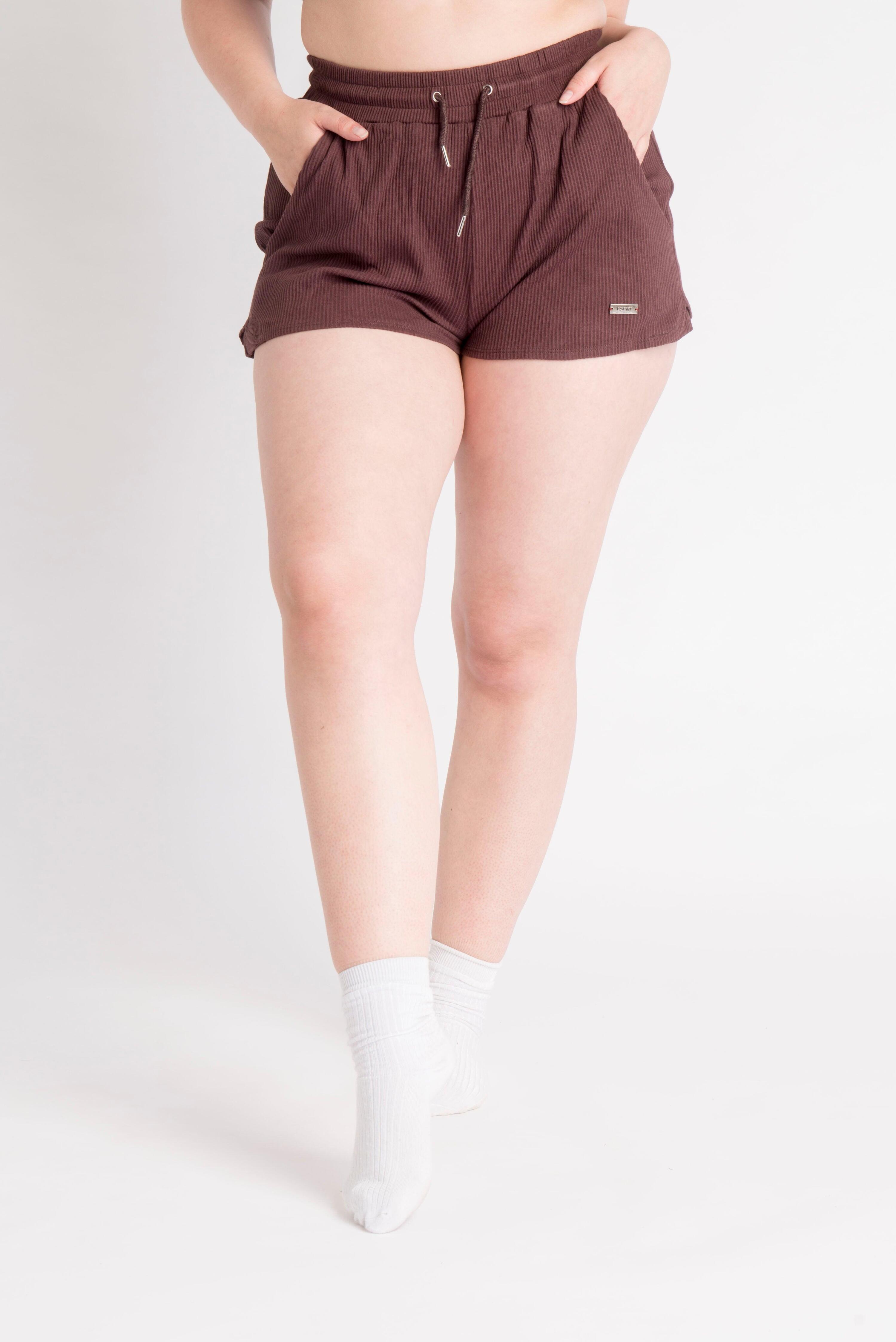 LOEWI Short Cardio Fitness Côtelé - Femme - Marron 3/5