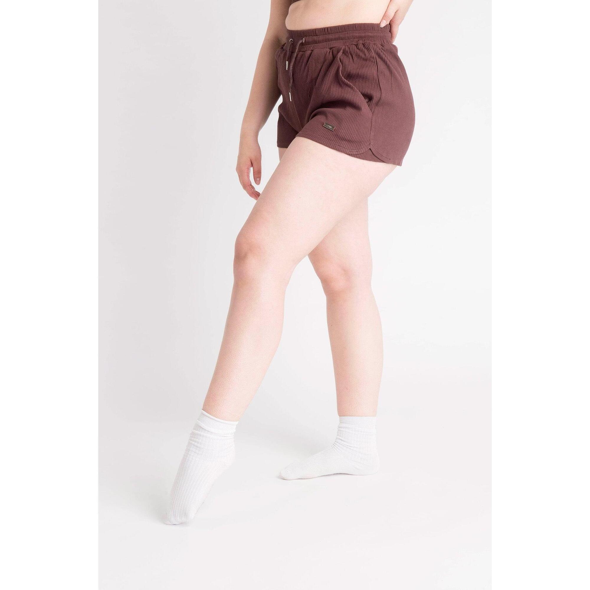 Aesthetic Wolf - Loewi Short Cardio Fitness Côtelé - Femme - Marron - Short - Rouge - 38 S - Decathlon