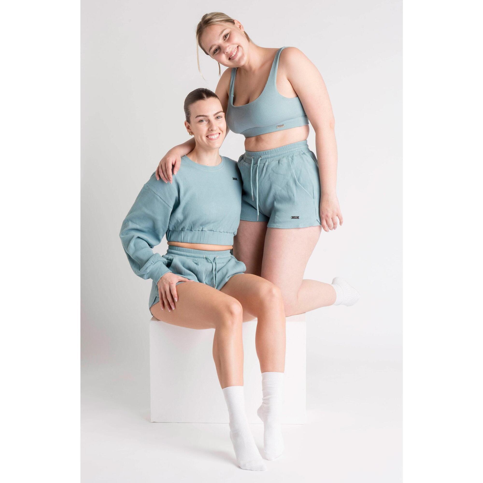 Aesthetic Wolf - Loewi Short Cardio Fitness Côtelé - Femme - Bleu - Short - Bleu - 40 M - Decathlon
