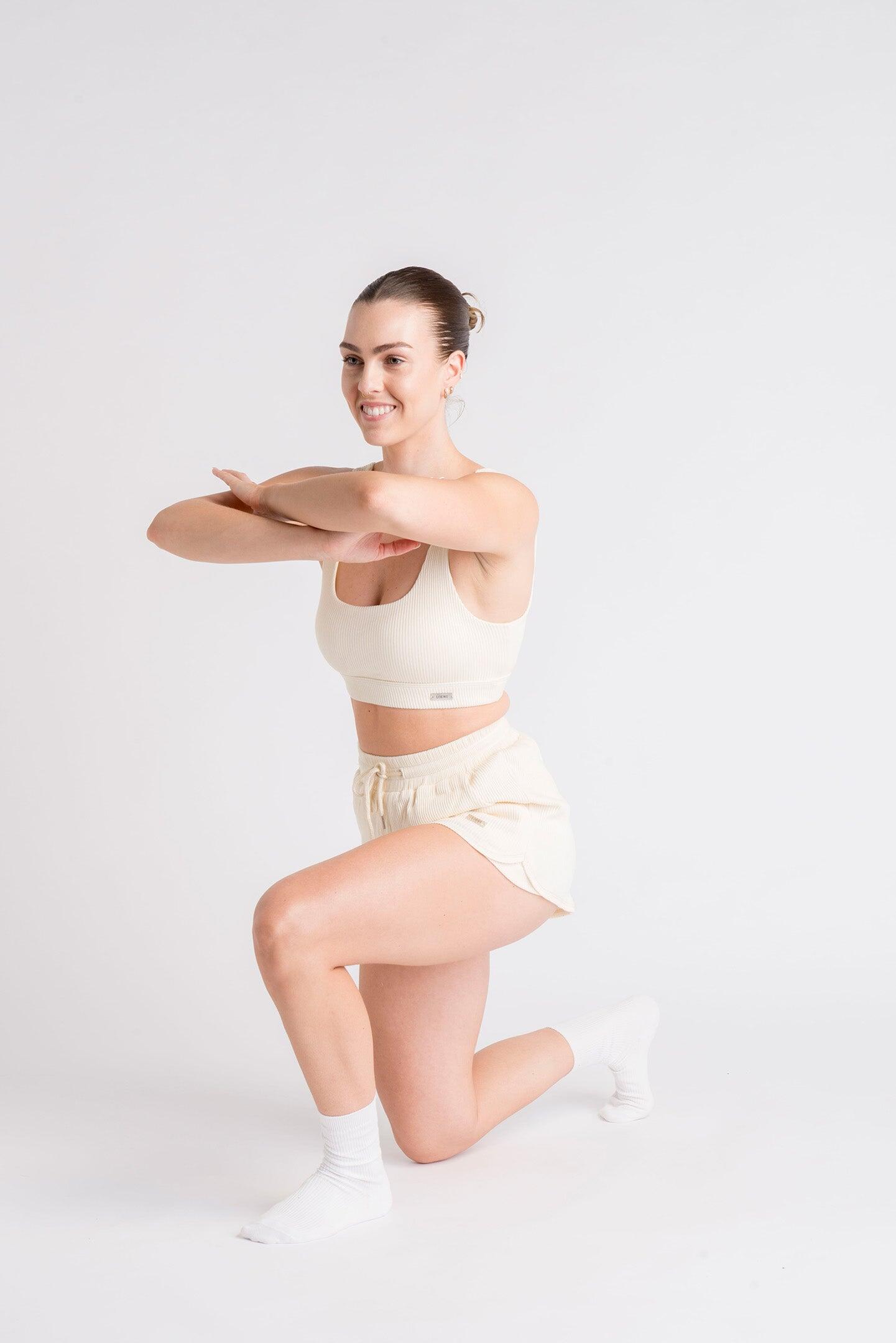 LOEWI Short Cardio Fitness Côtelé - Femme - Jaune 3/5
