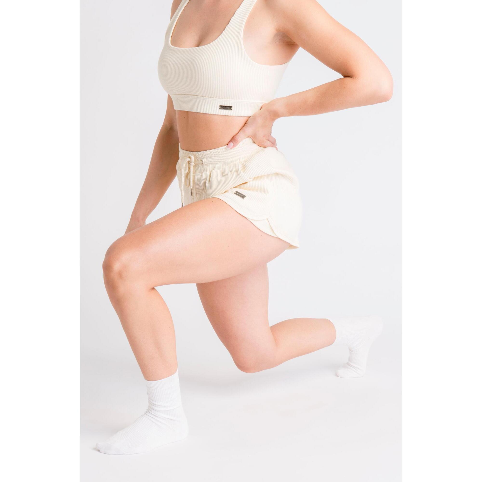 Aesthetic Wolf - Loewi Short Cardio Fitness Côtelé - Femme - Jaune - Short - Jaune - 38 S - Decathlon