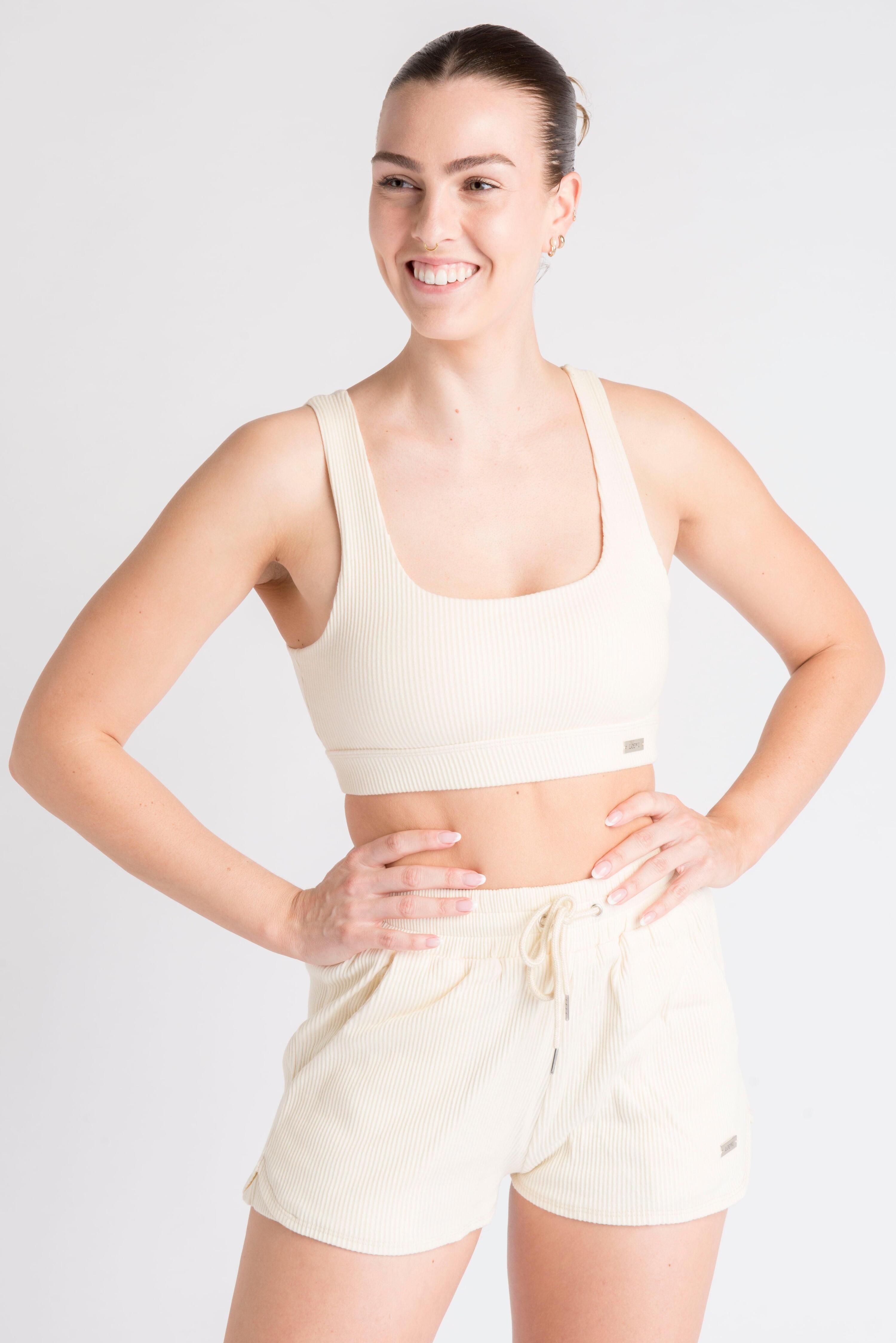 LOEWI Short Cardio Fitness Côtelé - Femme - Jaune 4/5