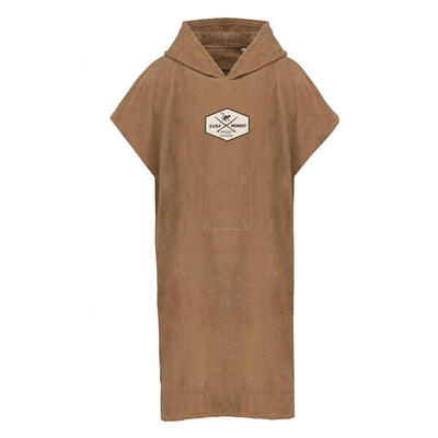 Capuchon handdoek poncho - biologisch katoen / volwassene (beige)