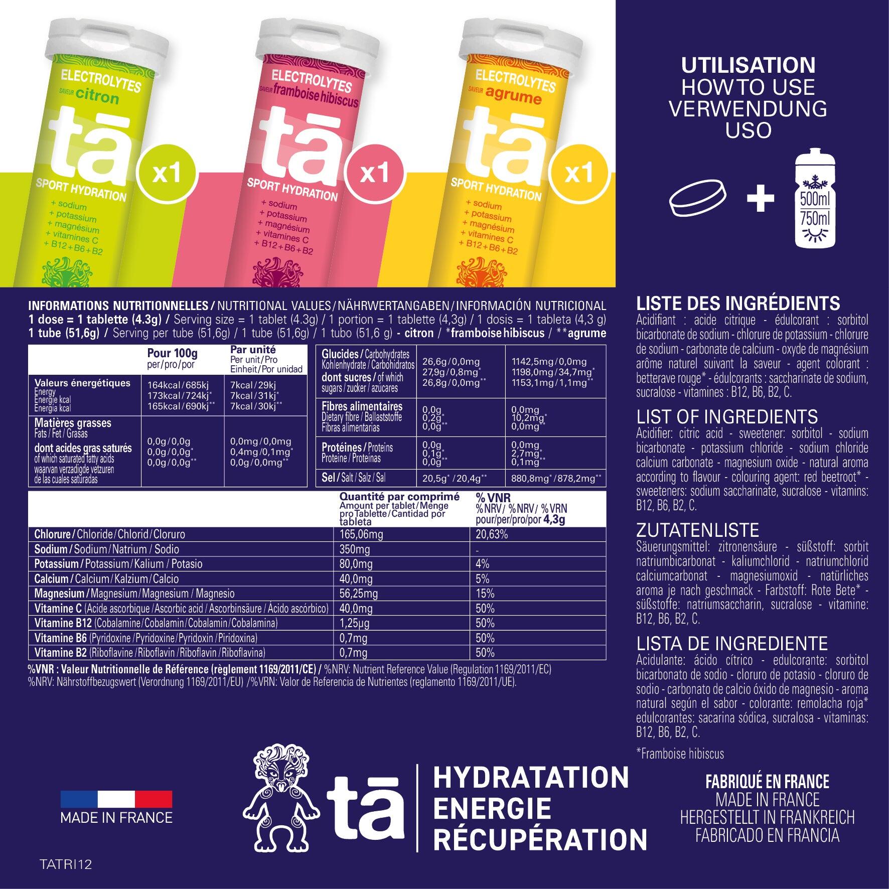 PACK x3 Tubes - Pastilles d'hydratation - (citron,agrumes, framboise hibiscus) 5/5