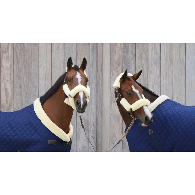 Kentucky Schapenvacht Halster Set Zwart -