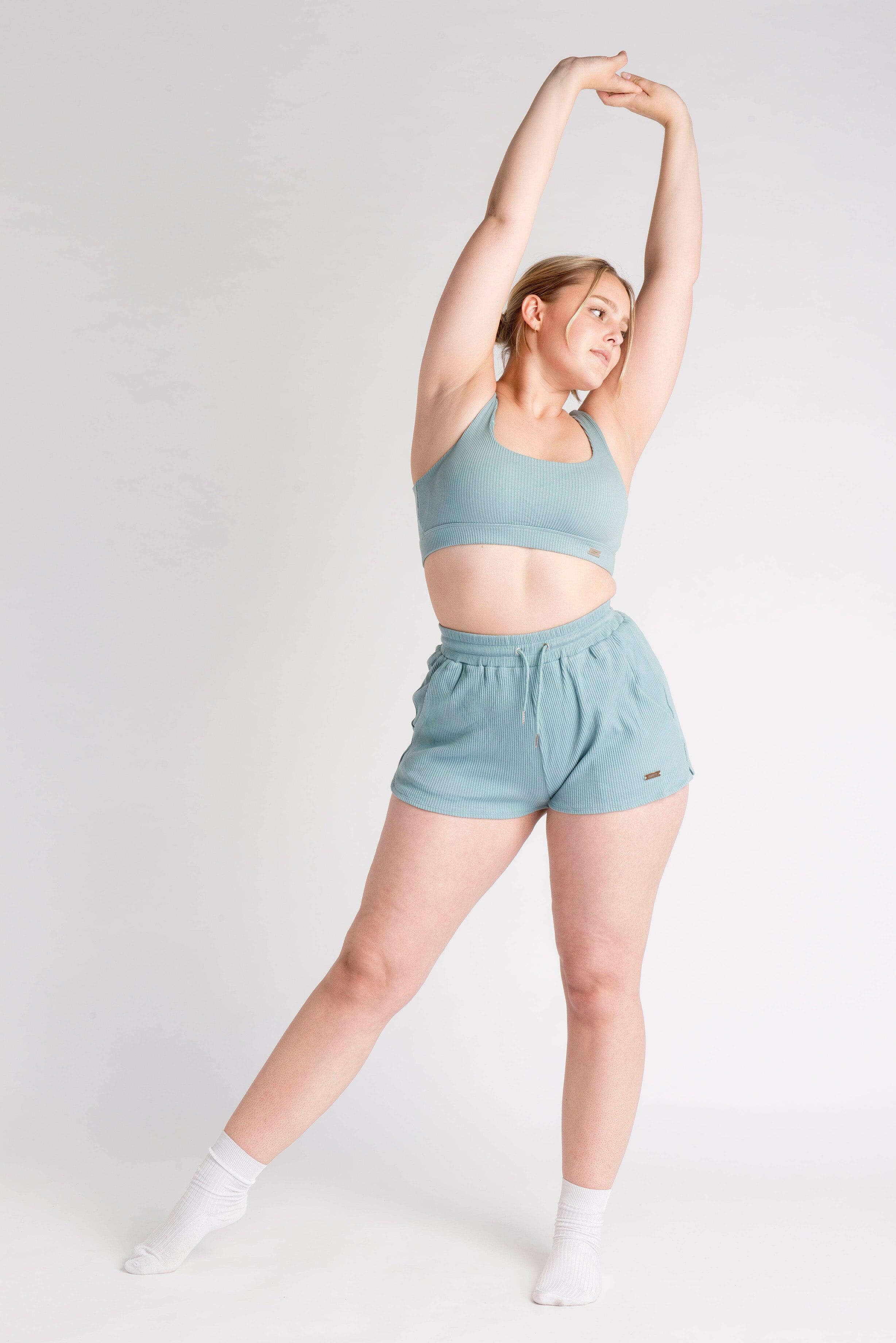 LOEWI Ribbed Shorts - Aesthetic Wolf - Fitness - Donna - Blu 2/6