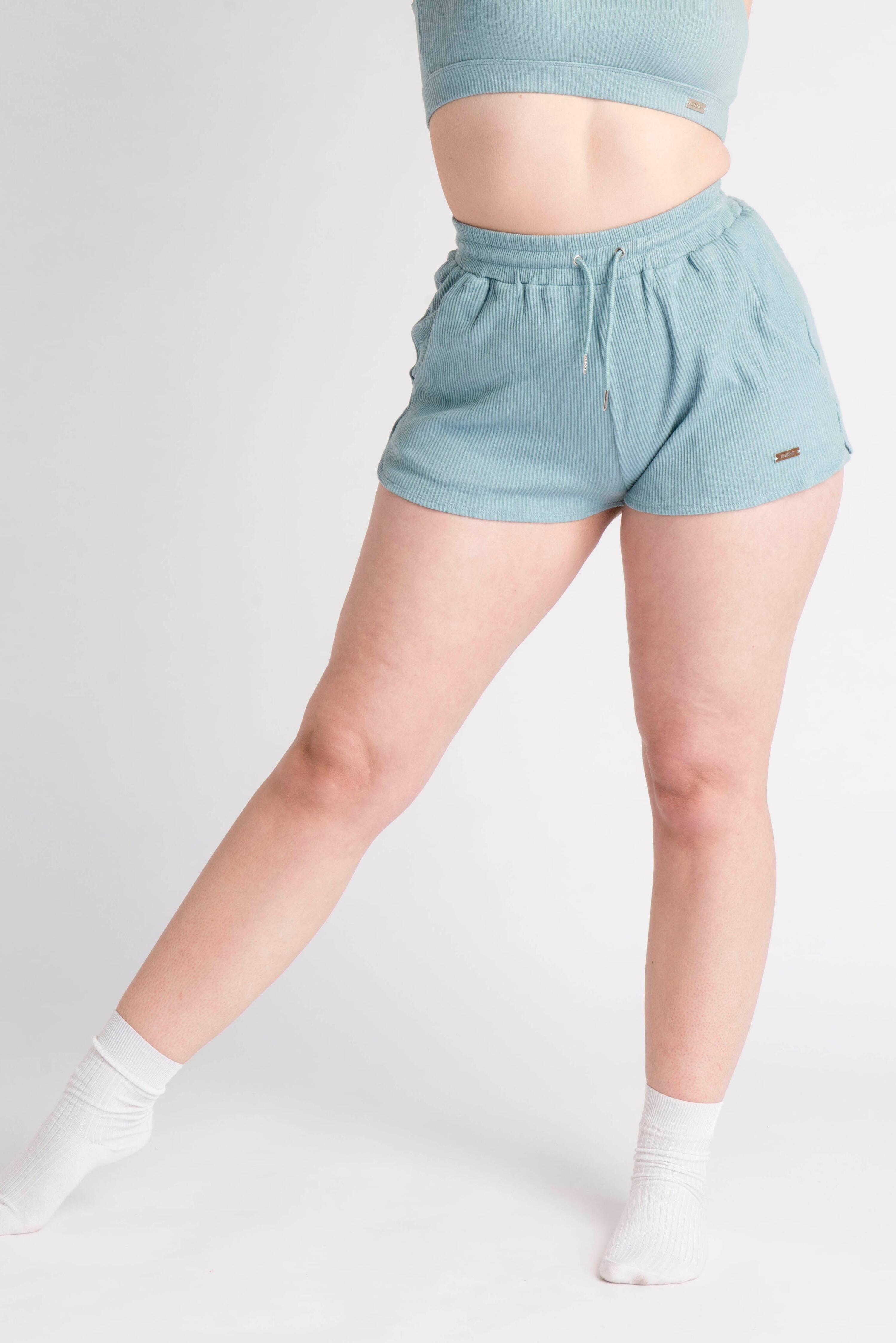 LOEWI Ribbed Shorts - Aesthetic Wolf - Fitness - Donna - Blu 5/6