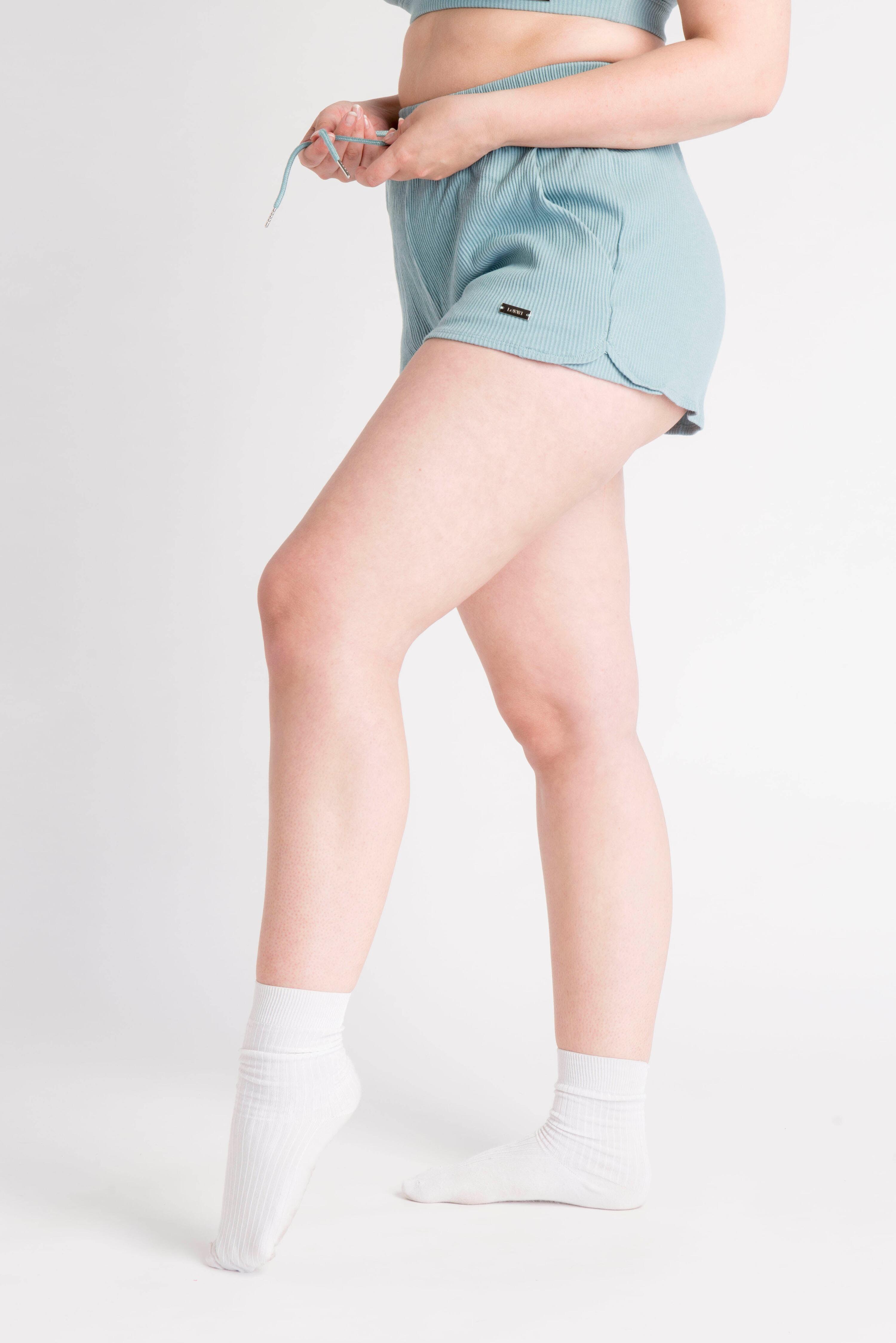LOEWI Ribbed Shorts - Aesthetic Wolf - Fitness - Donna - Blu 4/6