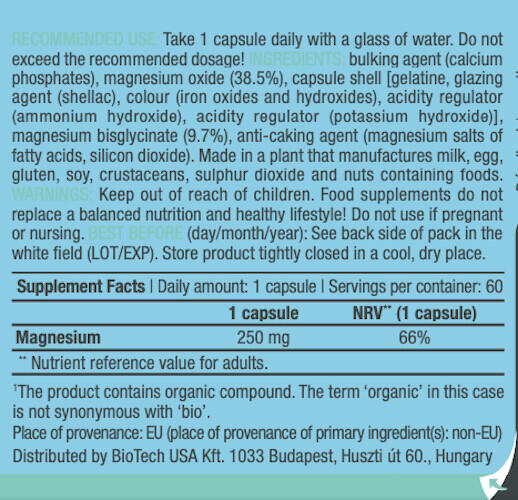 Magnésium - Magnesium + Chelate - 60 Gélules 3/5