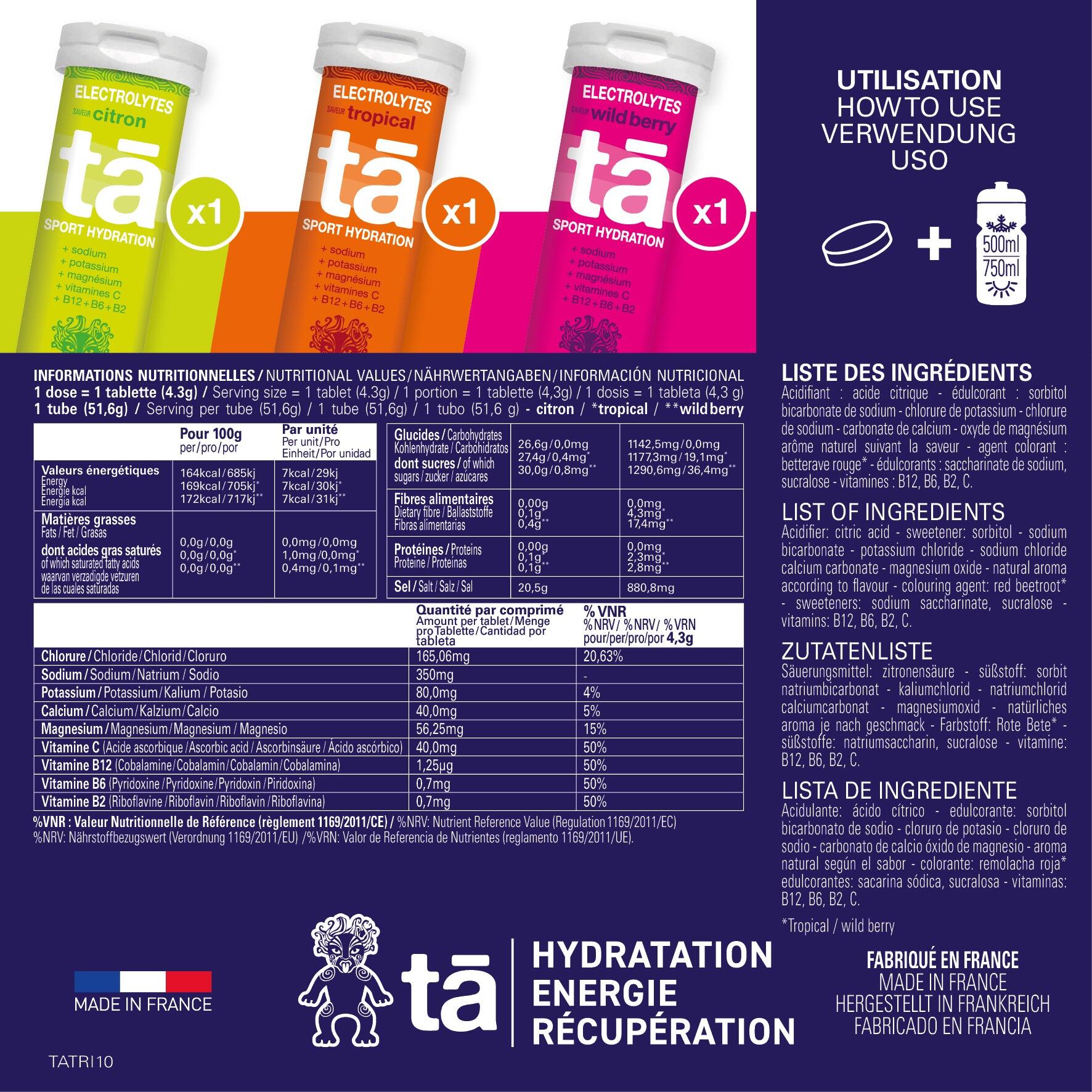 PACK x3 Tubos - Pastillas de hidratación - (Limón, Tropical, Frutos Rojos) 6/6