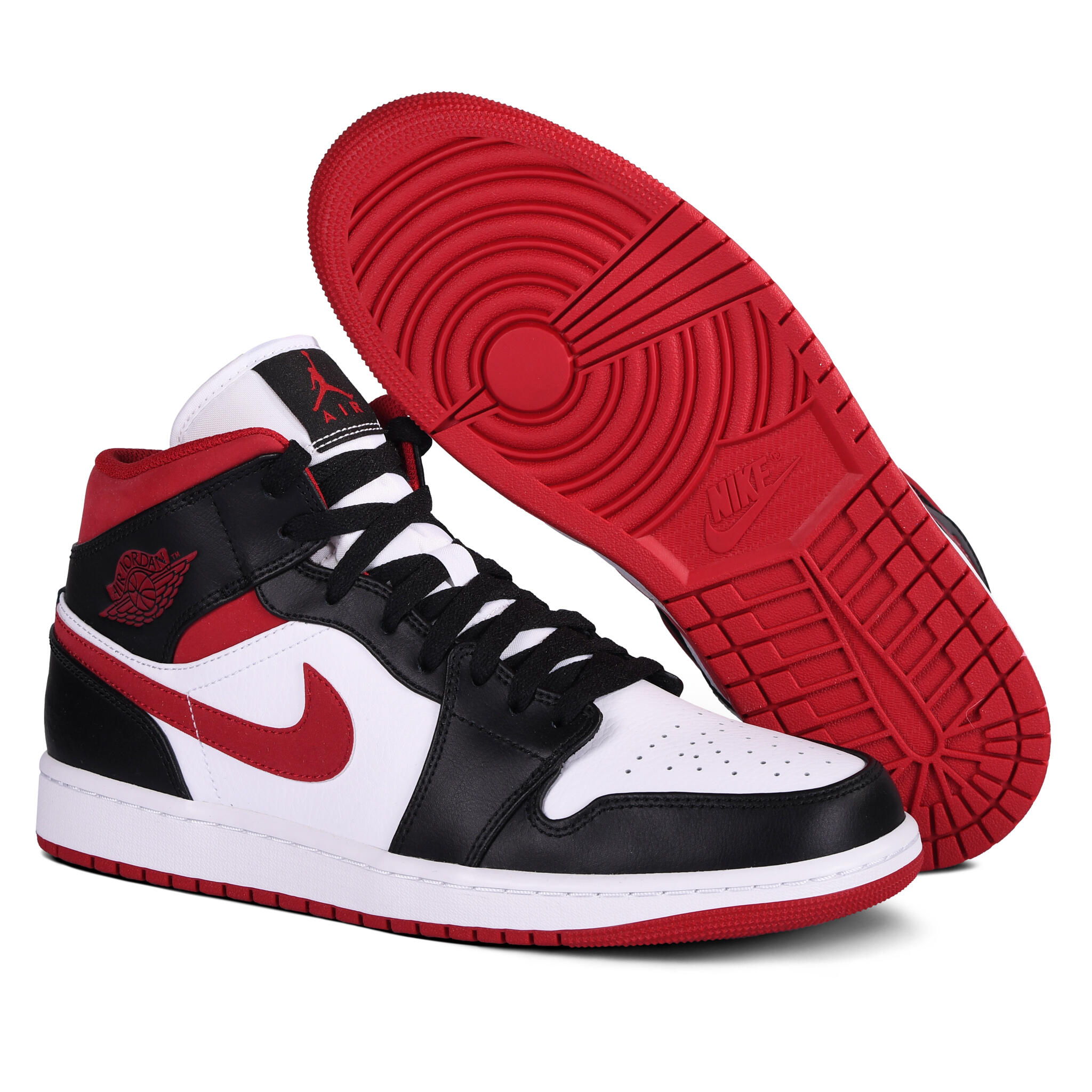 Air Jordan 1 Mid Gym Red Black White 3/4