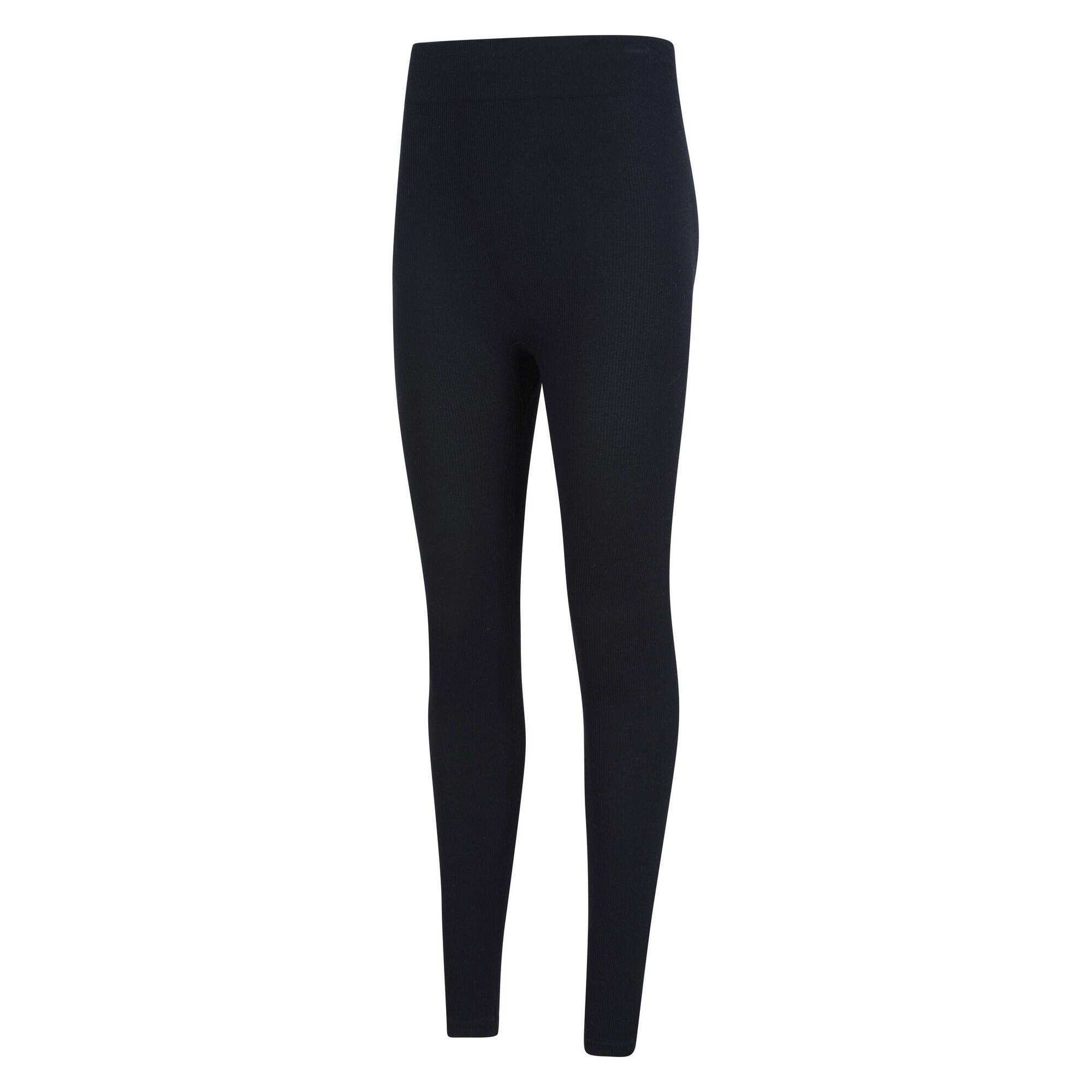 Womens/Ladies Carmel Ribbed Seamless Thermal Bottoms (Black) 3/4