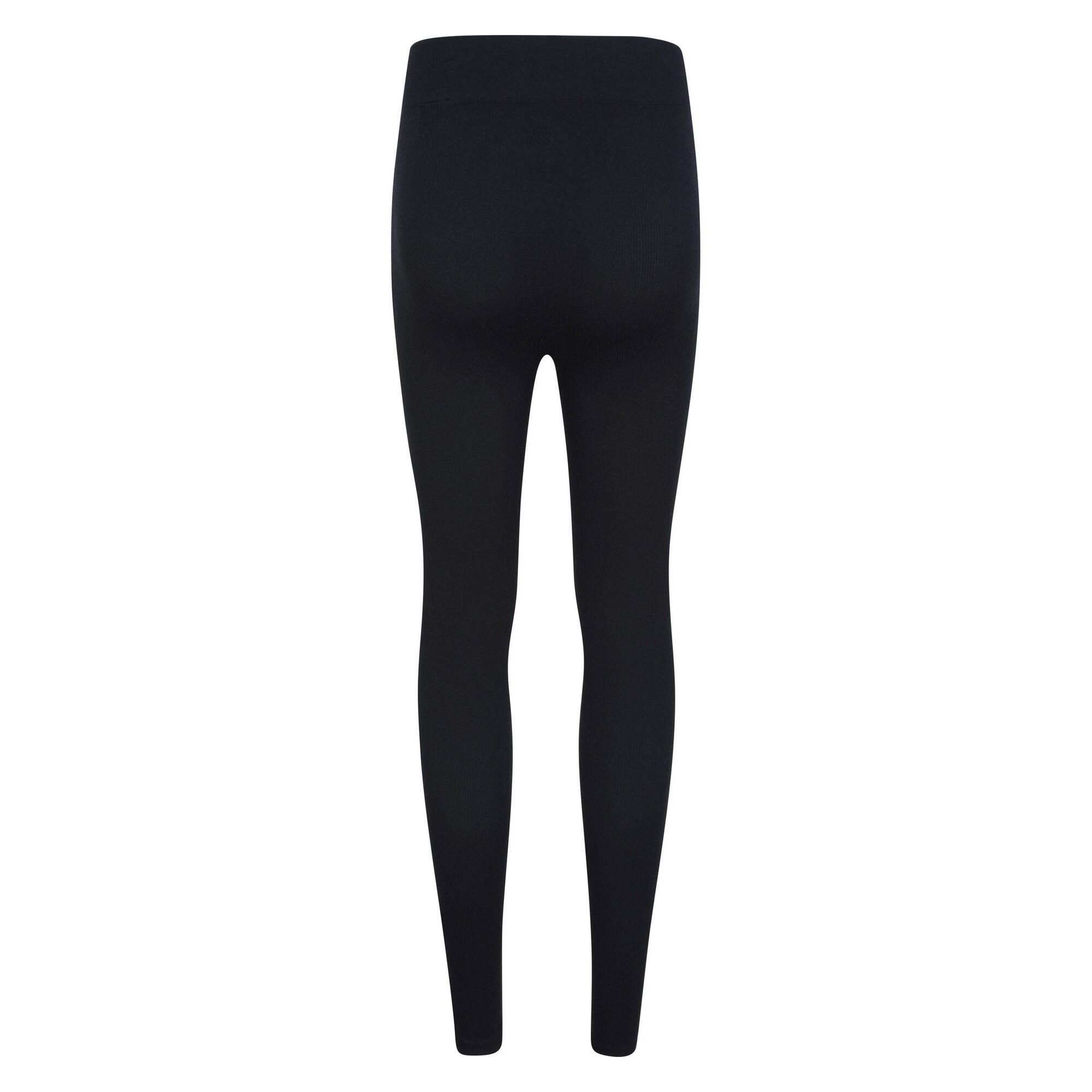 Womens/Ladies Carmel Ribbed Seamless Thermal Bottoms (Black) 2/4