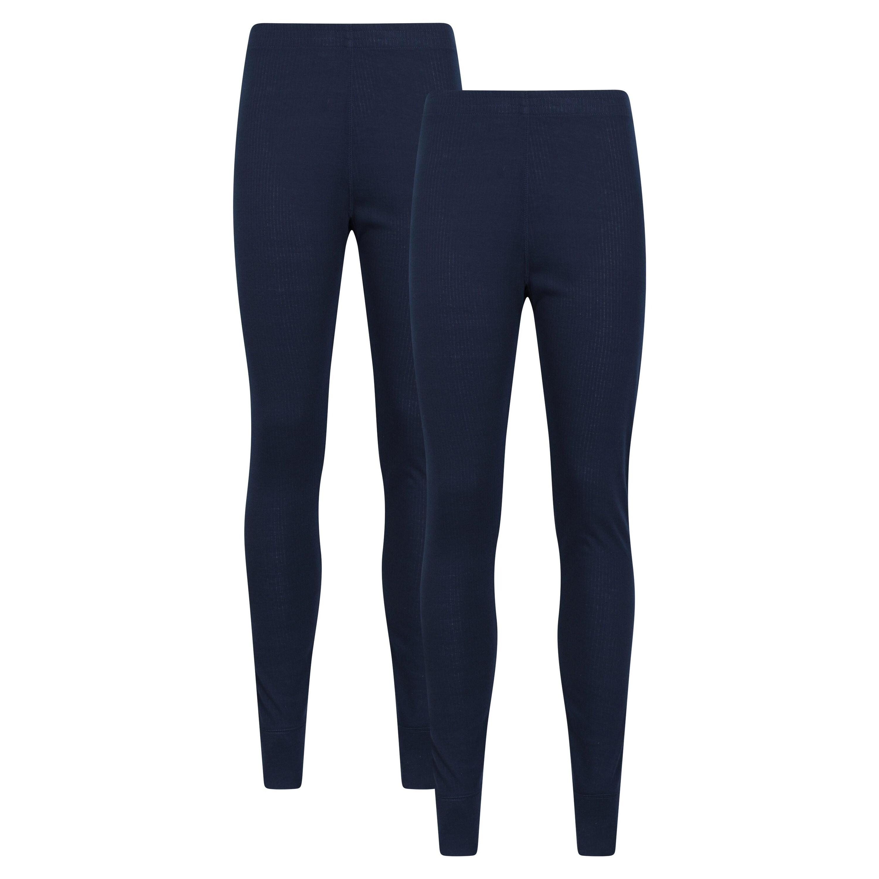 MOUNTAIN WAREHOUSE Womens/Ladies Talus Thermal Base Layer Leggings (Pack of 2) (Navy)